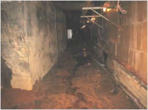 Рисунок 8. Подтопление подземных галерей подвальных помещений Ладожского вокзала напорными подземными водами