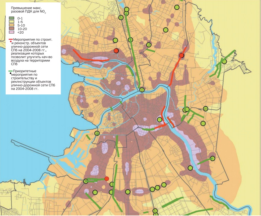 Карта загрязнения воздуха санкт петербурга