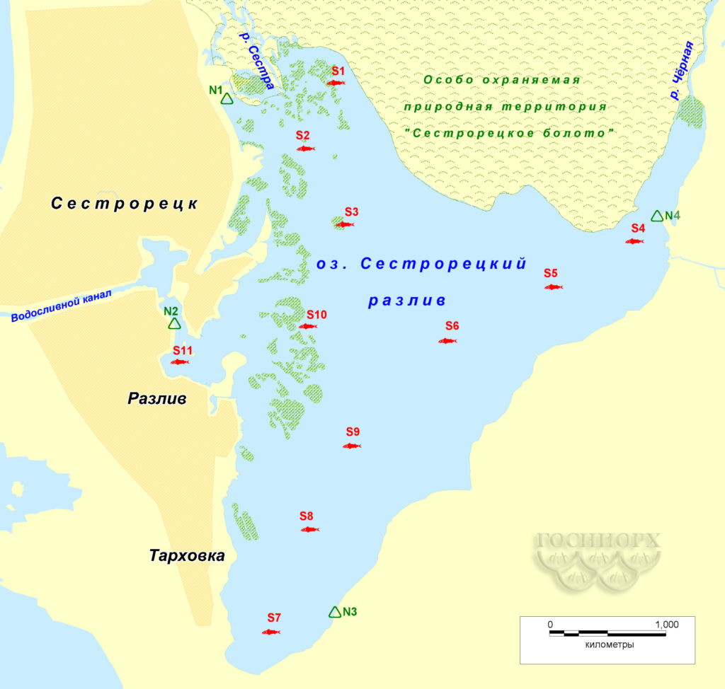 Карта глубин лахтинский разлив