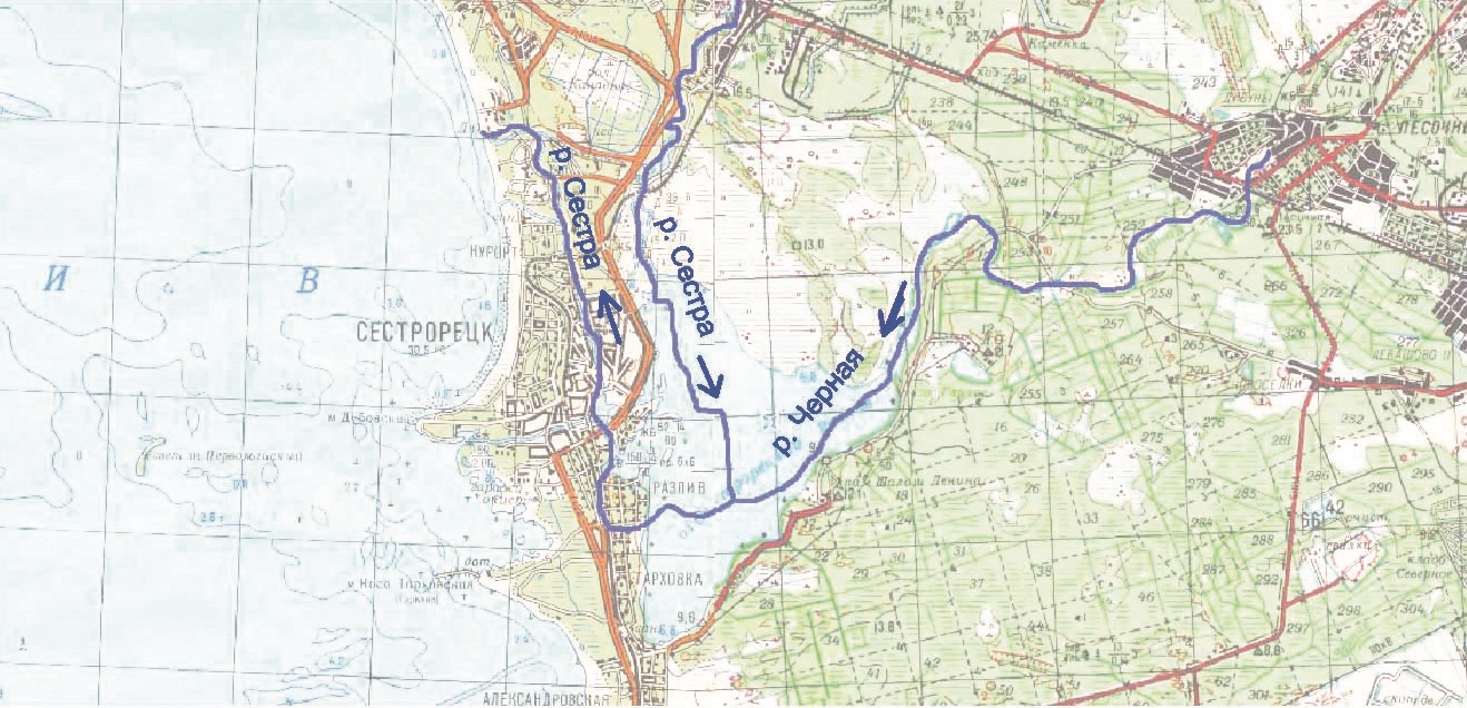 Карта глубин реки сестра московская область