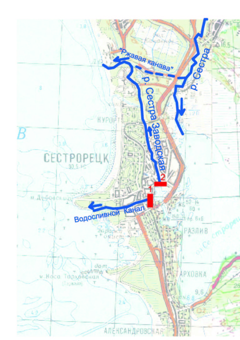 Сестрорецкий разлив карта